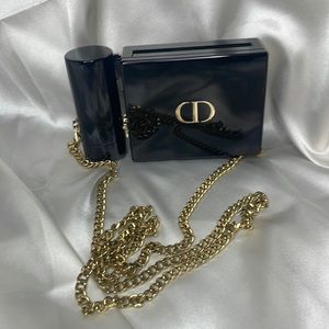 Black Dior Cosmetic Beauty Case Purse with Box